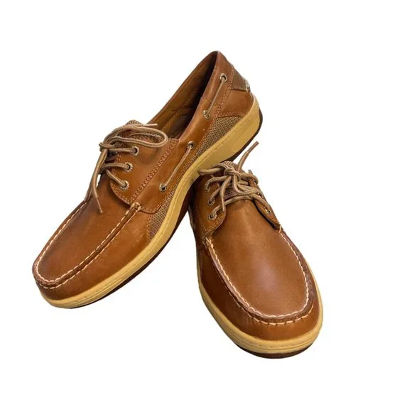 Men's Sperry Billfish 3-Eye Boat Shoe, Dark Tan, Size 12W, New in Box - Picture 2 of 11